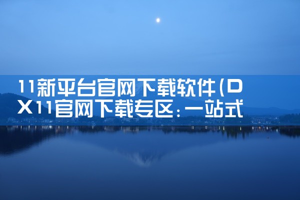 11新平台官网下载软件