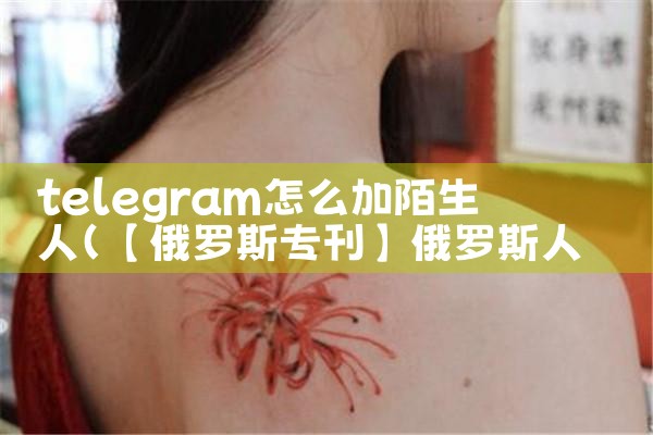 telegram怎么加陌生人|苹果telegram